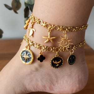 Crea tu propia tobillera con dijes: tobillera de verano personalizada. Regalo personalizado para damas de honor, despedidas de soltera y celebraciones de verano.