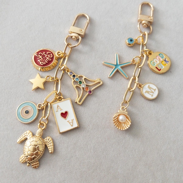 Build Your Own Custom Charm Keychain, Pick Your Charms, Make Your Own Keychain, Custom Bag Charm, Birthday Gift, Gift for Her, Bff gift