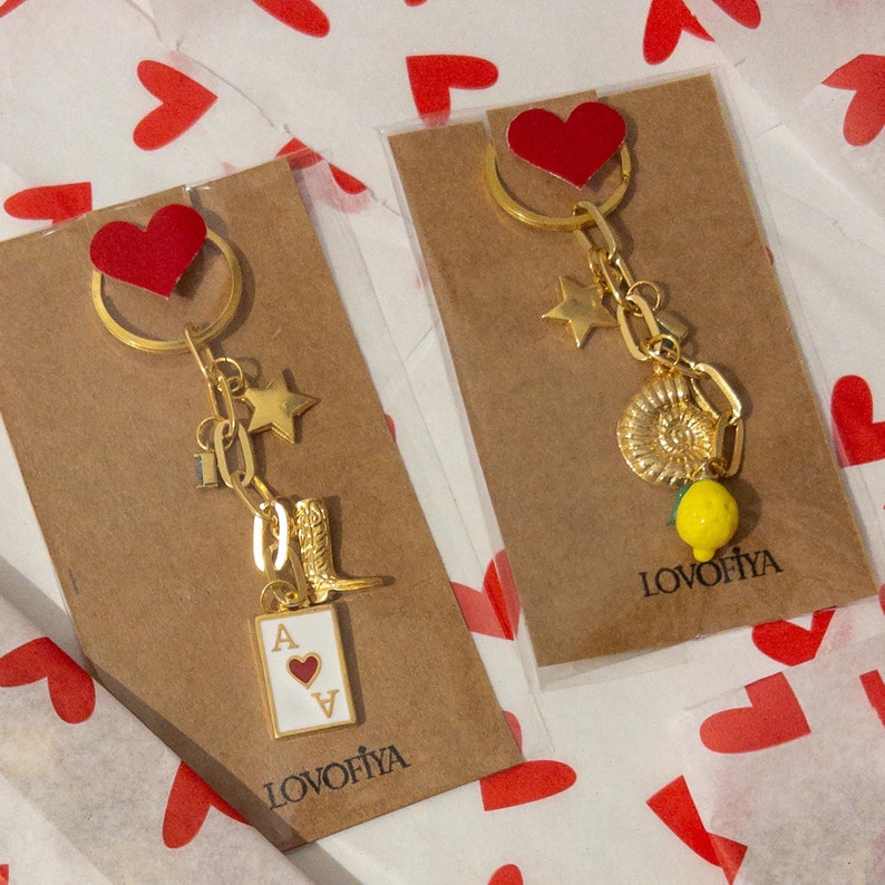 charm keychain, gift for her