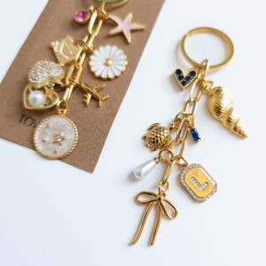 Build Your Own Bag Charm, Bridesmaid gift, Travel Themed Keychain, Coastal Style, Seashell Charms, Kawaii Charm, Summer Purse Accessory
