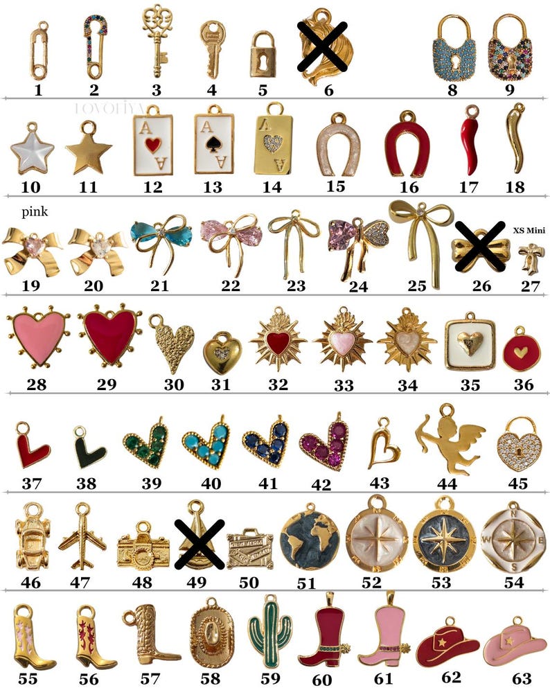 Build Your Own Custom Charm Keychain, Pick Your Charms, Make Your Own Keychain, Custom Bag Charm, Birthday Gift, Gift for Her, Bff gift image 2