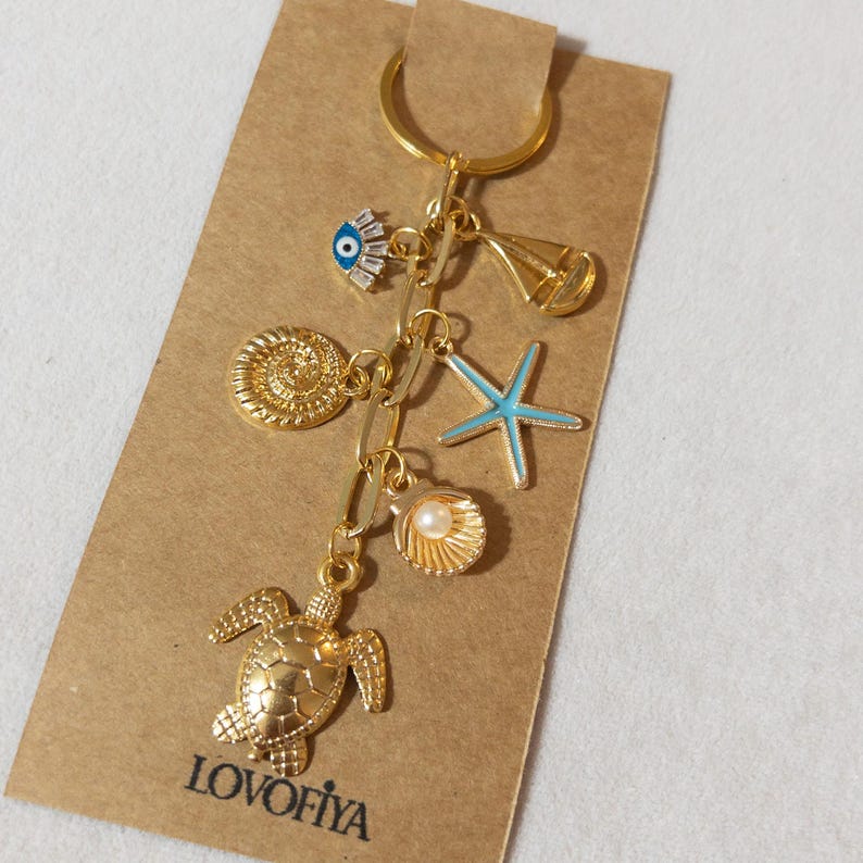 sea keychain, turtle keychain, gift for mom