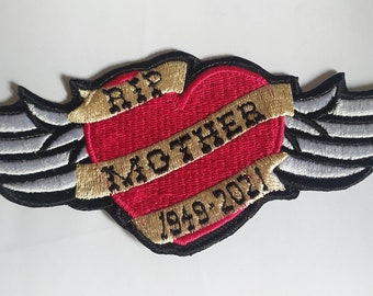 Customisable Memorial Patch, Embroidered Patch, RIP In Memory of your loved one, Brother, Sister, Father or Mother