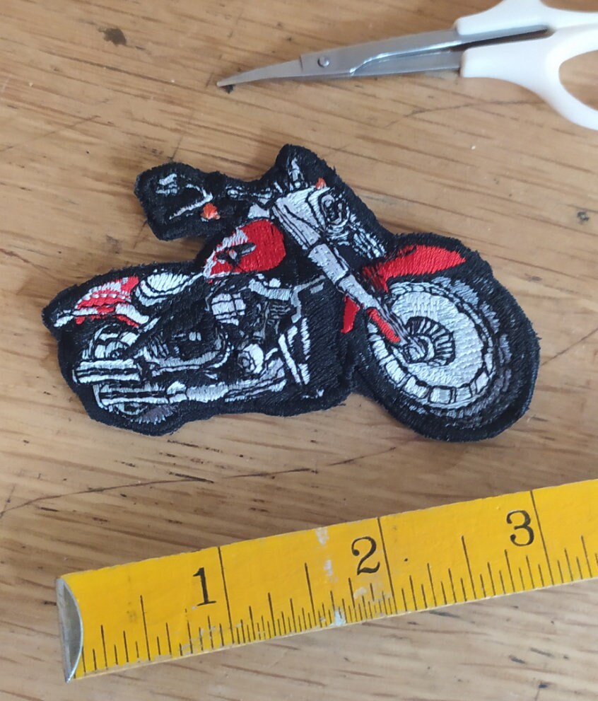 Cool Biker Patch Iron On Hot Cut Border Use In Cloth Hat Or Bag Free Shipping Ca - Foto 2
