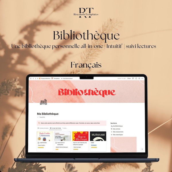 Bibliothèque personnelle Notion | Suivi lectures | Reading Tracker | Digital Planner | All-in-one