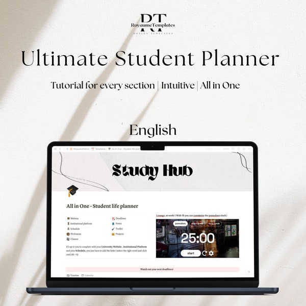 Study Smart | All in one Notion Planner | Student Hub | College Template | University template