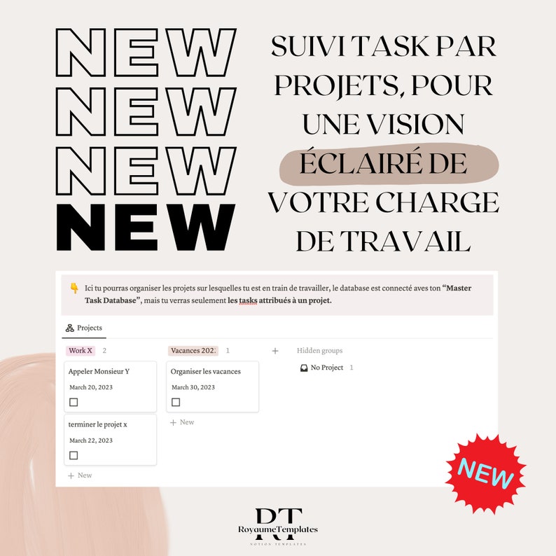 Notion Template Français Toutenun Planificateur Personnel Etsy