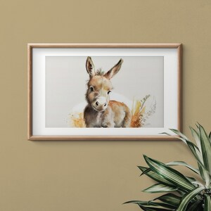Cute Nursery Prints| Colorful cute donkey| Digital Printable for Kids rooms
