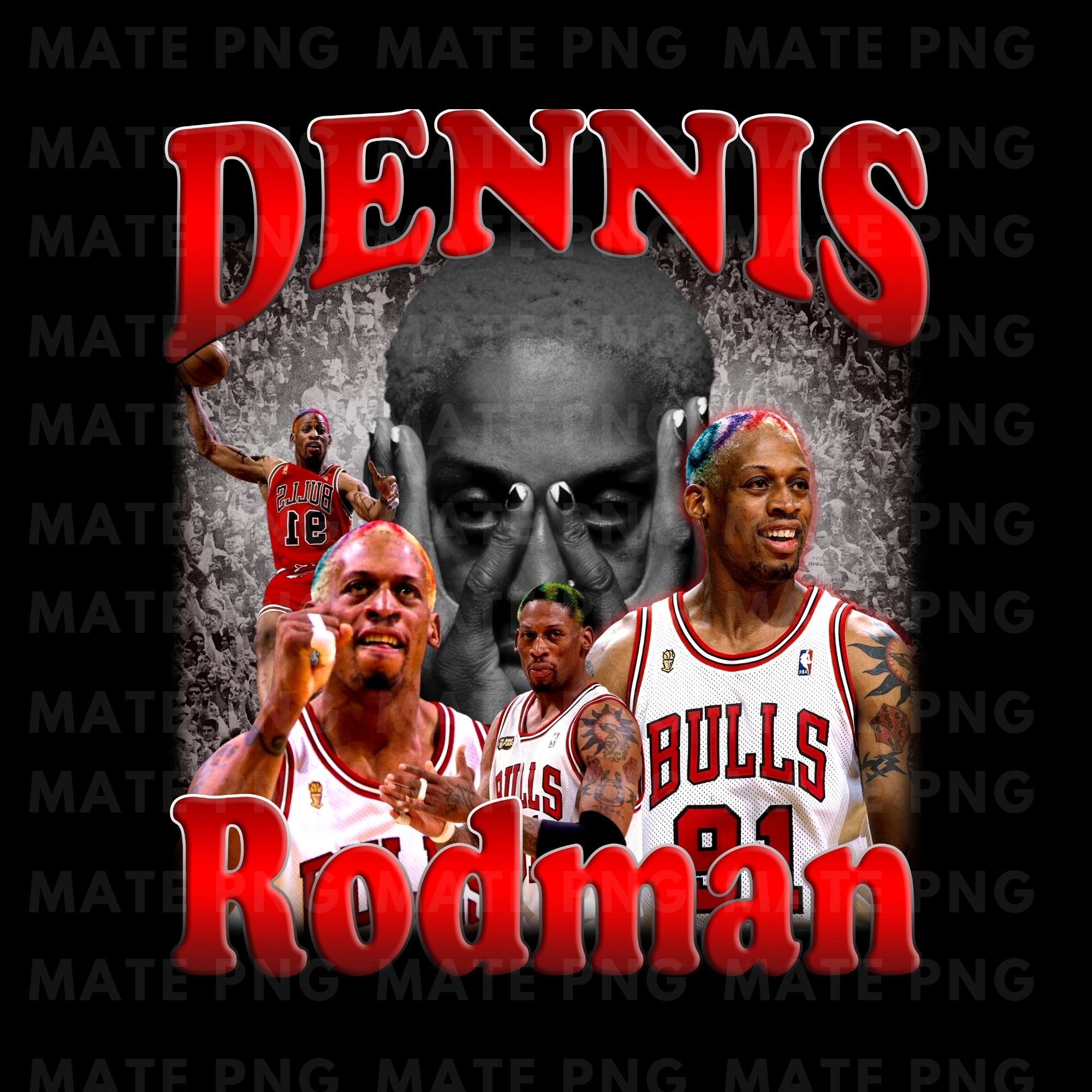 Dennis Rodman T Shirt Design PNG Instant Download