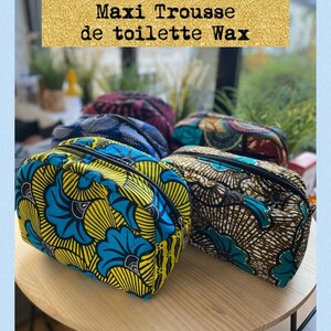 Maxi toiletry bag Wax 100% Cotton - handmade in Senegal