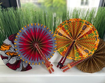 Foldable wax fan - handmade in Senegal