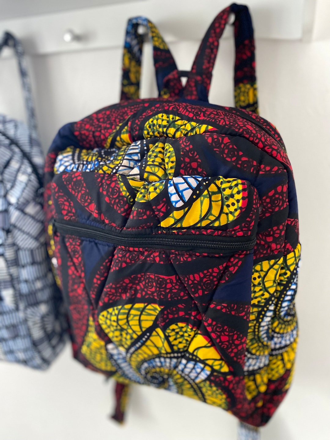 Senegalese Hand-Woven Canvas+Leather Backpack Limited Handmade Waxed Canvas Backpack | 50 L | Leather  main image 4