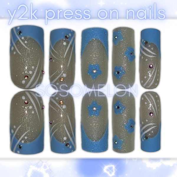 Cyber Y2k Short Nails - Etsy