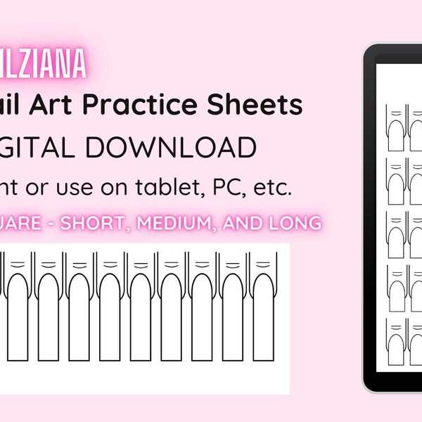 Nail Art Practice Sheet - Etsy