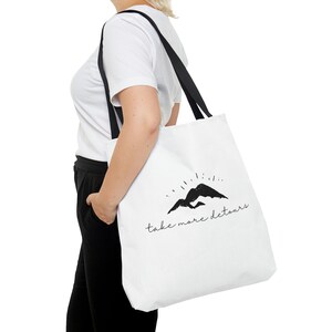 Mountains Tote Bag, Take More Detours Bag,  Polyester Tote Bag, Outdoors Bag, Camping Tote Bag, Gift for Camper, Tote Bag For Travel