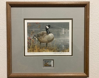 1986 Robert Bateman Duck Stamp & Print #7582/15294, UV Glass, 16x17.5 Custom Frame