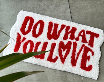 Haz lo que amas alfombra con mechones esponjosos /%100 hecho a mano