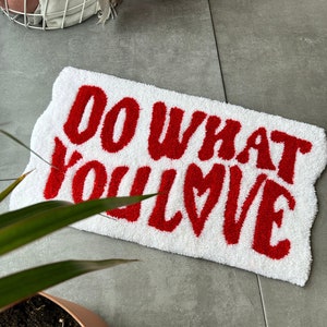 Do What You Love Fluffy Tufted Rug /%100 Handmade