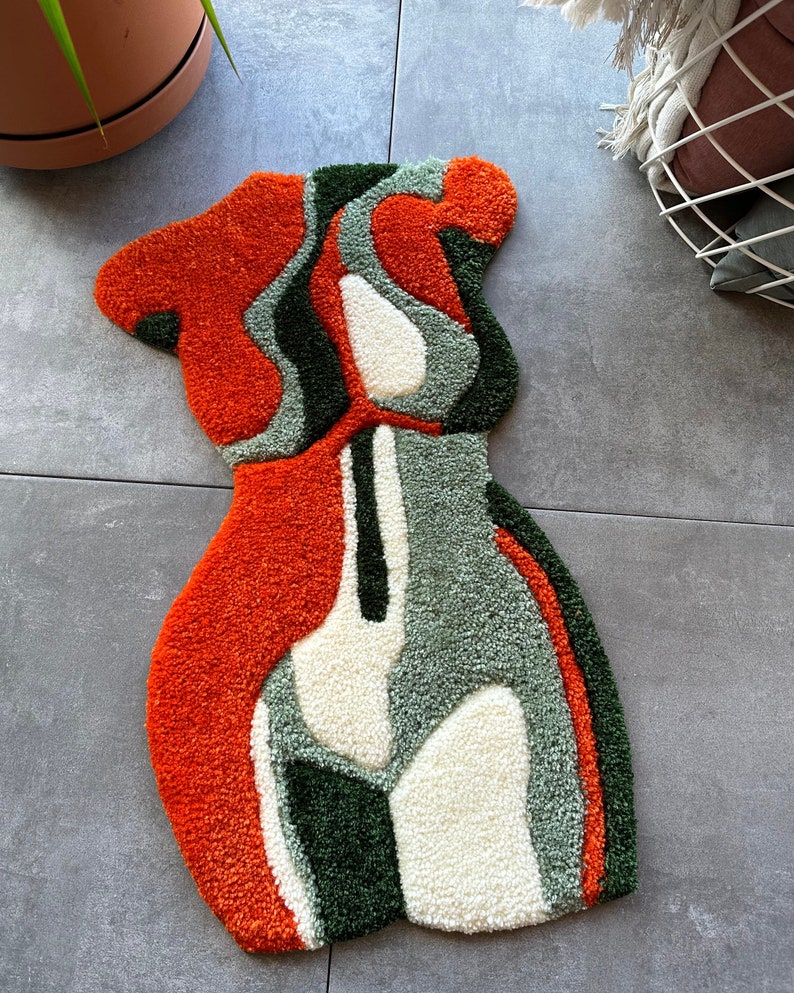 Human Body Rug Colorful Woman Body Tufted Rug / %100 Handmade - Etsy