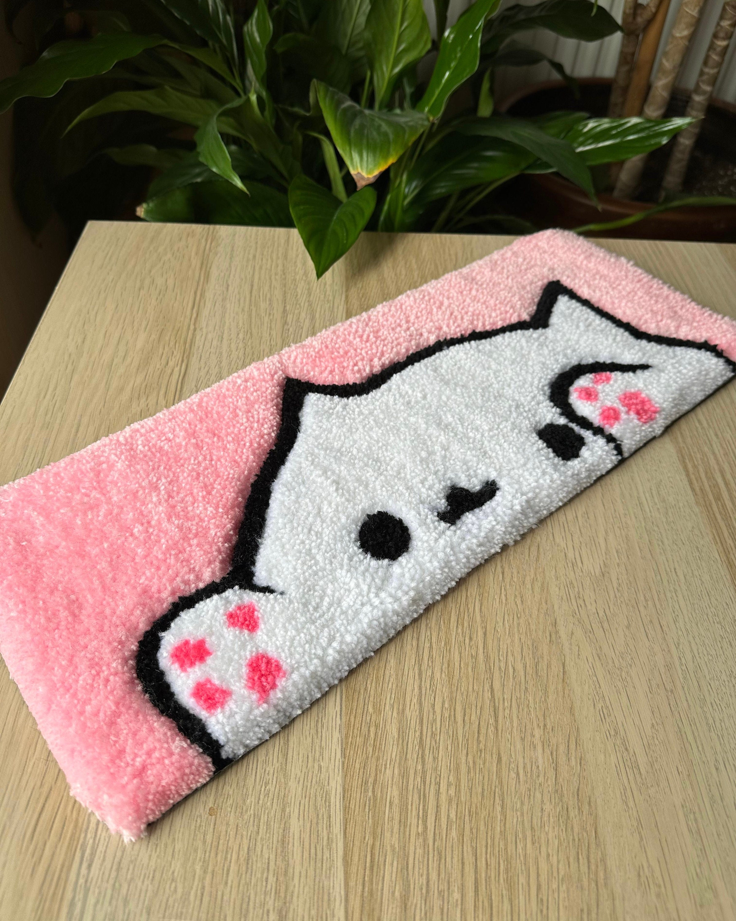 Cute Cat Keyboard Rug / Fluffy Rug %100 Handmade - Etsy