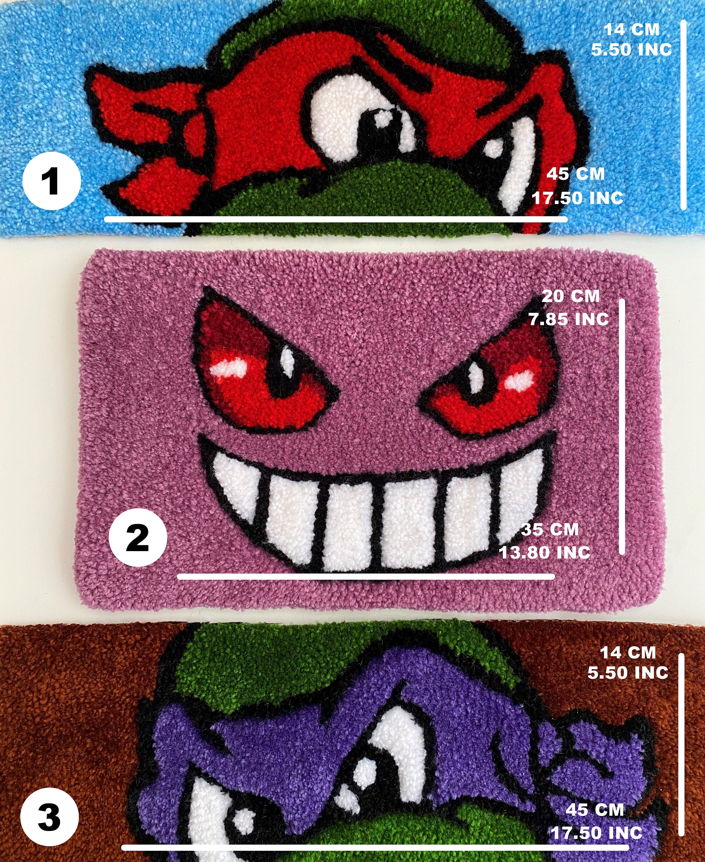 Ninja Turtles, Raphael and Donatello, Gengar Keyboard Rug / %100 ...