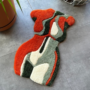 Human Body Rug Colorful Woman Body Tufted Rug / %100 Handmade - Etsy