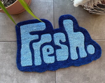 Blue Fresh Tufted Rug / Handmade / Home Decor