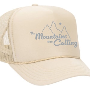 The Mountains Are Calling, Trucker Hat, Mesh Hat, Adjustable Snapback Hat, For Men and Women