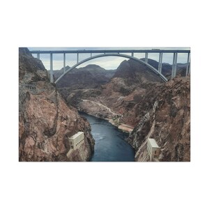 Colorado River Hoover Dam View- Canvas picture, wall art. Utah Nevada home decor. A beautiful image of the colors and landscape of the view.