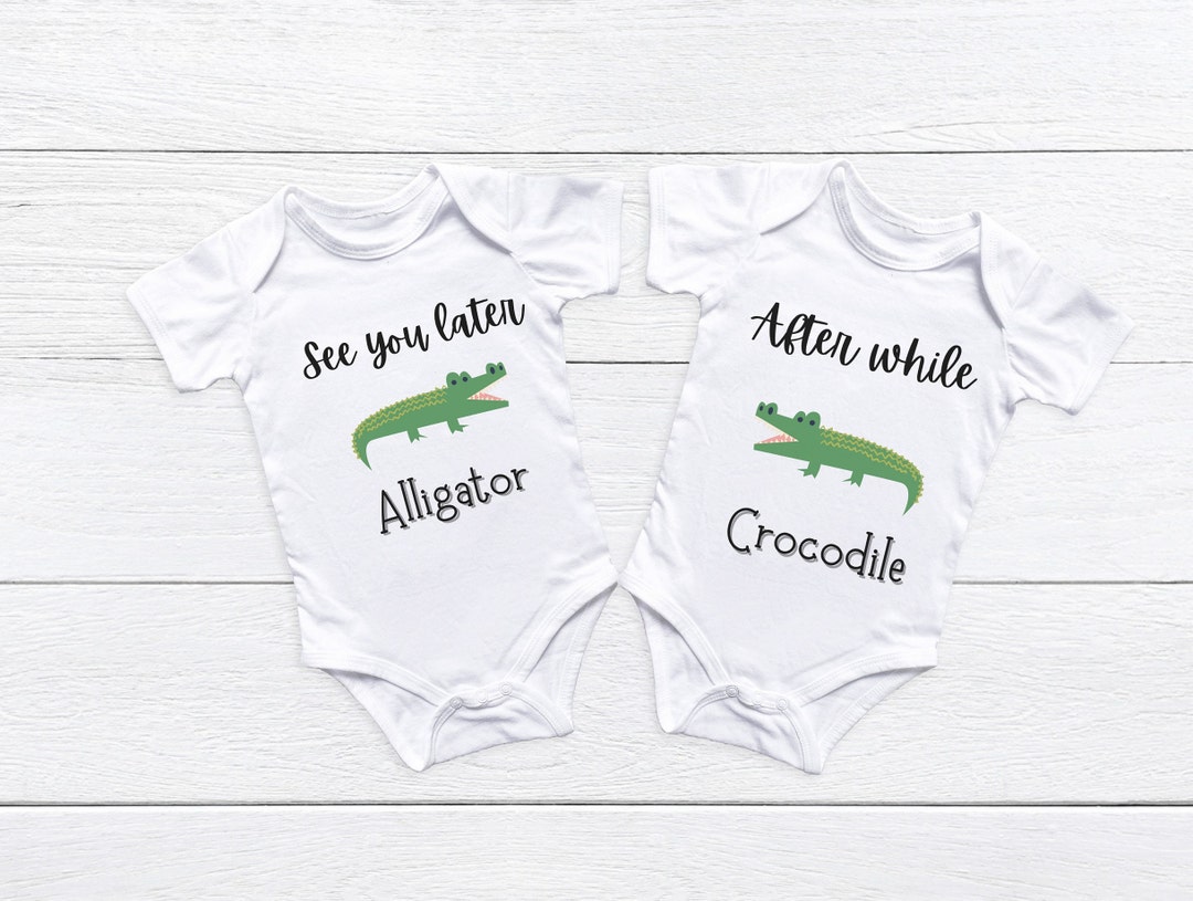 Twin Baby or Toddler Shirts Matching Twin Shirts Alligator - Etsy