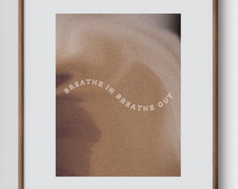 Meditation Poster | Einatmen Ausatmen | Neutrale Wanddekoration | spirituelle | Yoga Studio Kunst | Digitaler Download