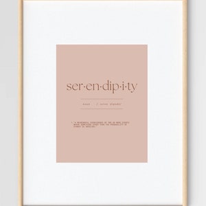 Serendipity definition wall art | spiritual poster | manifest poster | wall decor | wall art | digital download