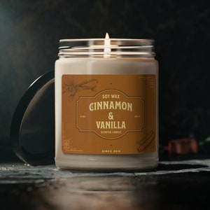 Cinnamon And Vanilla  Holiday Scented Soy Candle