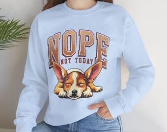 Nope Not Today, Lazy Puppy Lover, Naah Sleeping Dog, Gilden 18000 Unisex Heavy Cotton T-Shirt