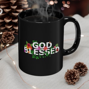 God Blessed Black Mug