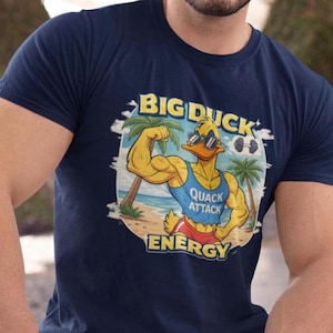 Big Duck Energy, Quack Attack, Muscle Duck, Beach Body, Bella Canvas 3001 Maglietta unisex a maniche corte