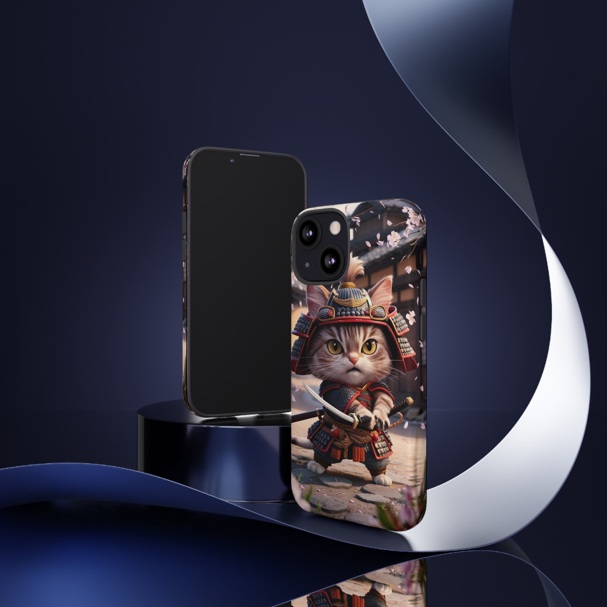 Samurai Warrior Cat Japanese Ukiyo-e Phone Cases for iPhone 15, 14, 13 ...