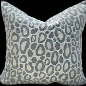 Spotted Aqua Velvet Contrast Pillow 22x22”