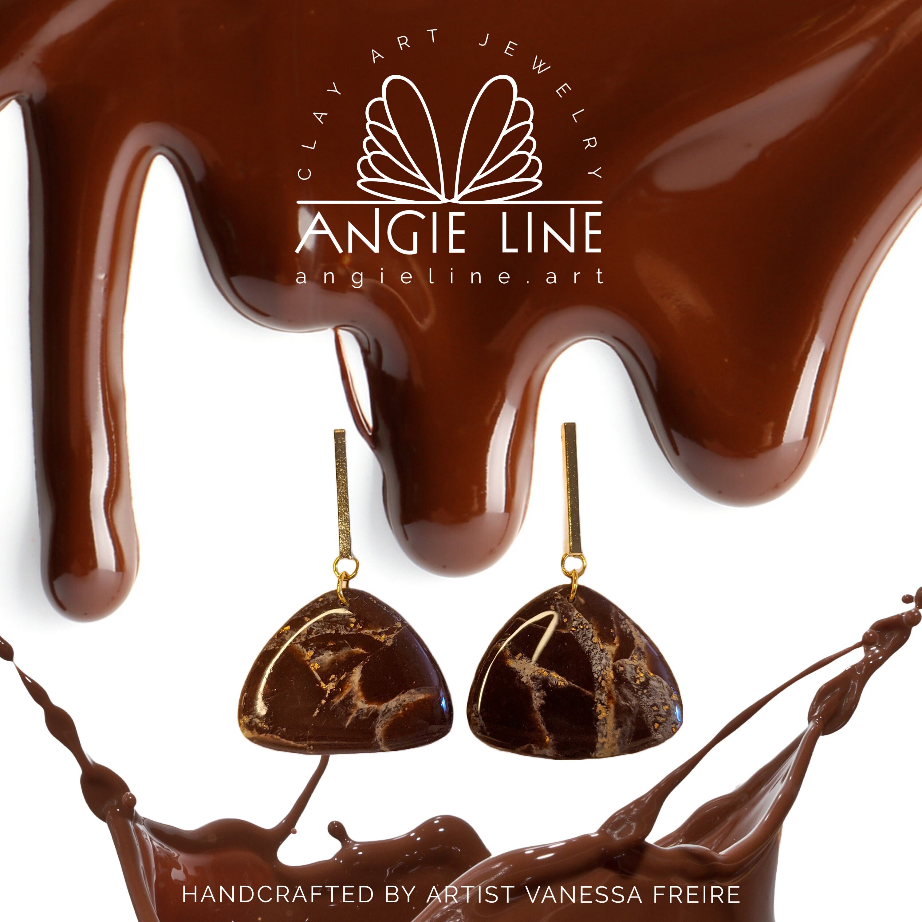 CHOC LOVERS Angie Line Art Jewelry Polymer Clay Earrings - Etsy