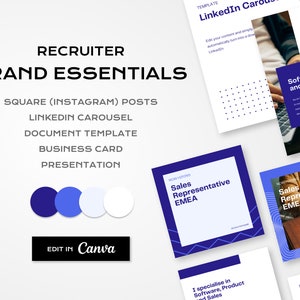 70+ Brand essentials for RECRUITERS, STAFFING AGENCIES - Establish your visual identity - Editable in Canva