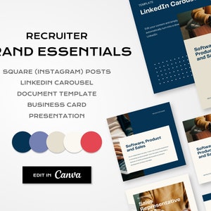 70+ Brand essentials for RECRUITERS, STAFFING AGENCIES - Establish your visual identity - Editable in Canva