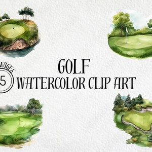 Watercolor Golf Clip Art Bundle, Golf SVG, Golf Clip Art, Digital Download, Instant Download, Watercolor Clipart, Commercial Use, Clipart