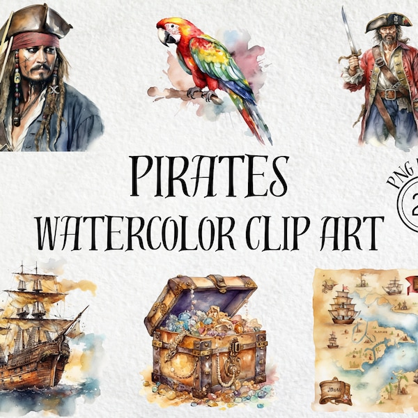 Pirate PNG Bundle, 20 Pirate Clip Art, PNG Clip Art, Png File, Digital Download, Nautical PNG, Commercial Use, Scrapbook, Digital Download