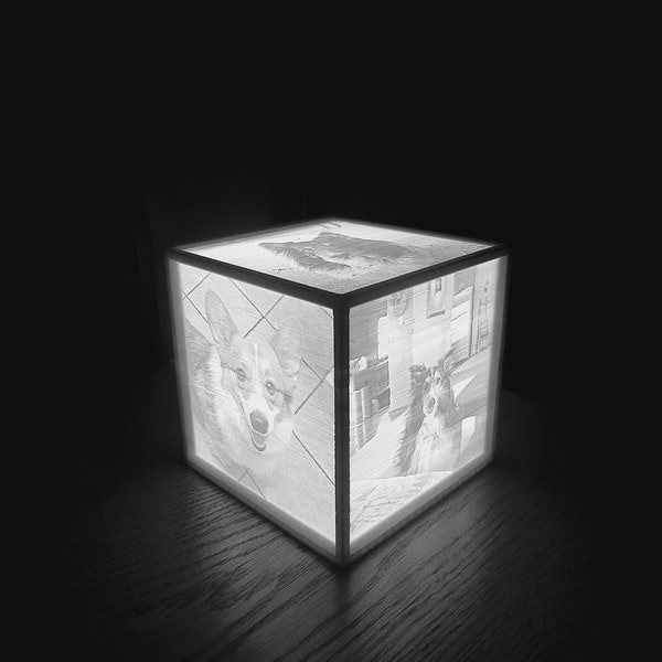 Personalized accent light photo cube