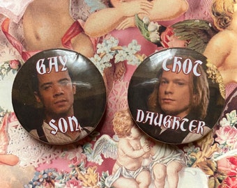 Loustat “gay son” and “thot daughter” 32mm pin set