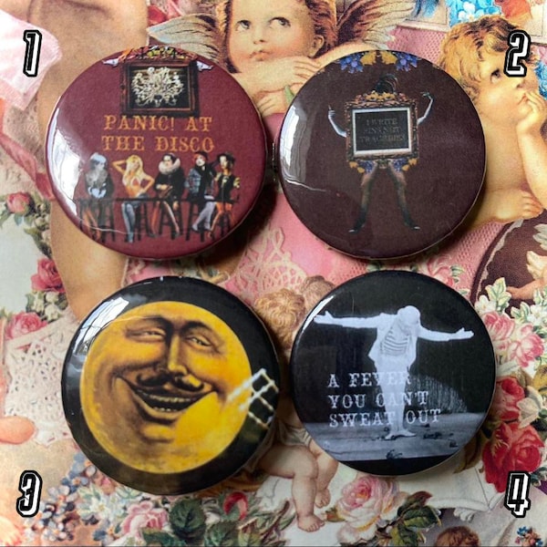 Panic! At the Disco A Fever You Can’t Sweat Out themed 32mm pin set