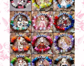 Love Live! Nijigasaki High School Idol Club pony bead kandi bracelets