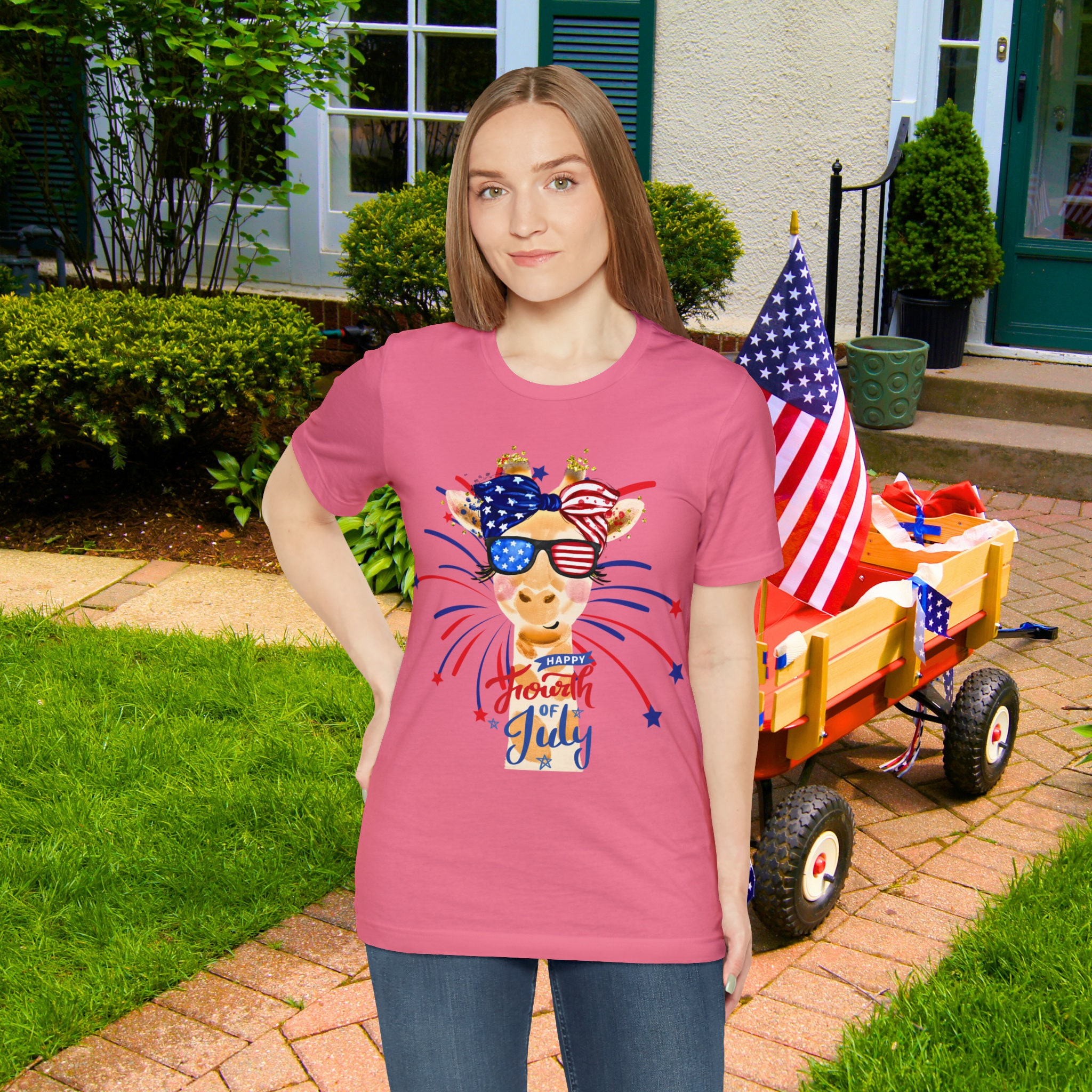 Fourth of July Tshirt / Happy 4th of July Shirt / Giraffe Etsy