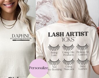 PERSONALIZED LASH ARTIST Shirt, Custom Lash Tech Gift, Local Lash Plug Top, Lash Boss T-Shirt, Eyelash Extension Technician, Retro Trendy