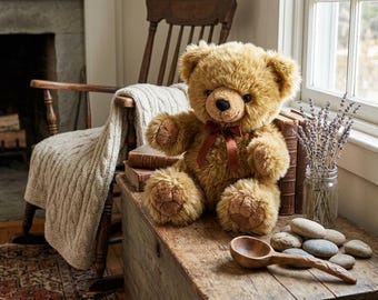 ❤️pedigree bear❤️ 1950's antique vintage Vintage 1950s Pedigree Two-tone Teddy Bear – 30cm – White & Blue